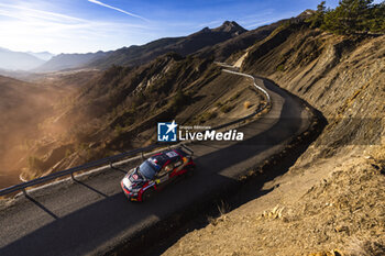 2024-01-27 - 28 BOUFFIER Bryan, VAUCLARE Frederic, Toyota Yaris Rally2, action during the Rallye Automobile Monte Carlo 2024, 1st round of the 2024 WRC World Rally Car Championship, from January 25 to 28, 2024 at Monte Carlo, Monaco - AUTO - WRC - RALLYE AUTOMOBILE MONTE-CARLO 2024 - RALLY - MOTORS