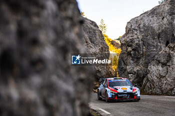 2024-01-27 - 11 NEUVILLE Thierry, WYDAEGHE Martijn, Hyundai I20 Rally1, action during the Rallye Automobile Monte Carlo 2024, 1st round of the 2024 WRC World Rally Car Championship, from January 25 to 28, 2024 at Monte Carlo, Monaco - AUTO - WRC - RALLYE AUTOMOBILE MONTE-CARLO 2024 - RALLY - MOTORS