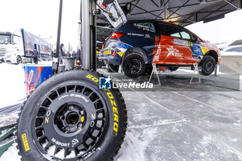 2024-02-14 - 47 Romet JÜRGENSON, Siim OJA, Ford Fiesta Rally3, service during the Rally Sweden 2024, 2nd round of the 2024 WRC World Rally Car Championship, from February 15 to 18, 2024 at Umea, Sweden - AUTO - WRC - RALLY SWEDEN 2024 - RALLY - MOTORS