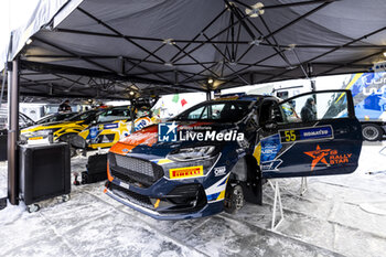 2024-02-14 - 55 Taylor GILL, Daniel BRKIC, Ford Fiesta Rally3, aservice during the Rally Sweden 2024, 2nd round of the 2024 WRC World Rally Car Championship, from February 15 to 18, 2024 at Umea, Sweden - AUTO - WRC - RALLY SWEDEN 2024 - RALLY - MOTORS