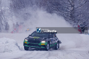 2024-02-16 - Drive Oliver Solber and Elliott Edmondson Of Team Toksport Wrt 2 ,Skoda Fabia Rs Rally2,They Face One Of Race ,During Fia World Rally Championship Wrc Rally Sweden 2024 16 February , Umea Sweden - FIA WORLD RALLY CHAMPIONSHIP WRC RALLY SWEDEN 2024 - RALLY - MOTORS