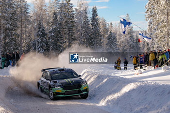 2024-02-17 - Drive Oliver Solber And Elliott Edmondson Of Team Toksport Wrt 2 ,Skoda Fabia Rs Rally2,They Face Day Two Of The Race,During Fia World Rally Championship Wrc Rally Sweden 2024 17 February , Umea Sweden - FIA WORLD RALLY CHAMPIONSHIP WRC RALLY SWEDEN 2024 - RALLY - MOTORS