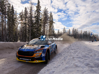 2024-02-17 - Drive Lauri Joona And Janni Hussi ,Skodafabia Rs Rc2 Rally2Hey Face Day Two Of The Race,During Fia World Rally Championship Wrc Rally Sweden 2024 17 February , Umea Sweden - FIA WORLD RALLY CHAMPIONSHIP WRC RALLY SWEDEN 2024 - RALLY - MOTORS