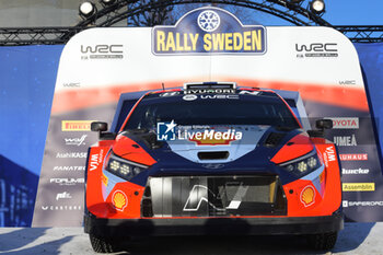 2024-02-18 - Car Photo of The Hyundai Shell Mobis World Rally Team, Hyundaii20 N Rally1 Hybrid, In Celebrating The Final Podium ,Compete During Fia World Rally Championship Wrc Rally Sweden 2024 18 February , Umea Sweden - FIA WORLD RALLY CHAMPIONSHIP WRC RALLY SWEDEN 2024  - RALLY - MOTORS