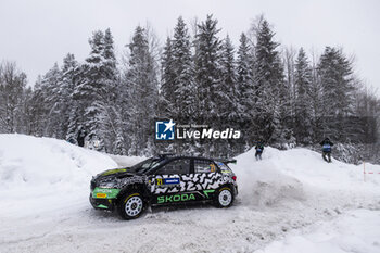 2024-02-16 - 21 SOLBERG Oliver, EDMONDSON Elliott, Skoda Fabia RS Rally2, action during the Rally Sweden 2024, 2nd round of the 2024 WRC World Rally Car Championship, from February 15 to 18, 2024 at Umea, Sweden - AUTO - WRC - RALLY SWEDEN 2024 - RALLY - MOTORS