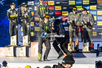 2024-02-18 - SOLBERG Oliver, EDMONDSON Elliott, Skoda Fabia RS Rally2, portrait, podium, portrait during the Rally Sweden 2024, 2nd round of the 2024 WRC World Rally Car Championship, from February 15 to 18, 2024 at Umea, Sweden - AUTO - WRC - RALLY SWEDEN 2024 - RALLY - MOTORS