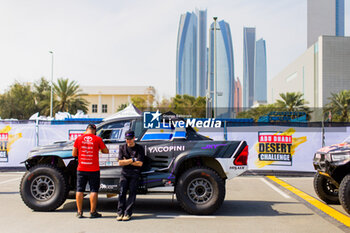 2024-02-25 - 210 YACOPINI Juan Cruz (ARG), OLIVERAS Dani (ESP), Overdrive Racing, Toyota Hilux Overdrive, FIA W2RC, ambiance during the Scrutineering of the 2024 Abu Dhabi Desert Challenge, on February 25, 2024 in Abu Dhabi, United Arab Emirates - W2RC - ABU DHABI DESERT CHALLENGE 2024 - RALLY - MOTORS