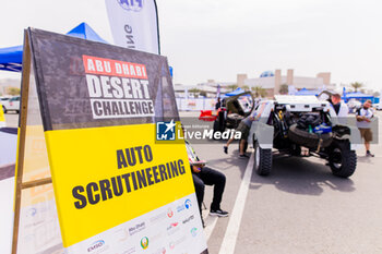 2024-02-25 - Auto Scrutineering during the Scrutineering of the 2024 Abu Dhabi Desert Challenge, on February 25, 2024 in Abu Dhabi, United Arab Emirates - W2RC - ABU DHABI DESERT CHALLENGE 2024 - RALLY - MOTORS
