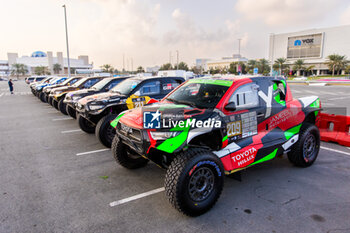 2024-02-26 - 209 AL RAJHI Yazeed (SAU), GOTTSCHALK Timo (DEU), Overdrive Racing, Toyota Hilux Overdrive, FIA W2RC, ambiance during the starting podium of the 2024 Abu Dhabi Desert Challenge, on February 26, 2024 in Abu Dhabi, United Arab Emirates - W2RC - ABU DHABI DESERT CHALLENGE 2024 - RALLY - MOTORS