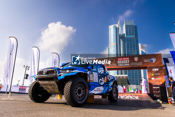 2024-02-26 - 215 BAUD Lionel (FRA), BAUD Lucie (FRA), Overdrive Racing, Toyota Hilux Overdrive, FIA W2RC, ambiance during the starting podium of the 2024 Abu Dhabi Desert Challenge, on February 26, 2024 in Abu Dhabi, United Arab Emirates - W2RC - ABU DHABI DESERT CHALLENGE 2024 - RALLY - MOTORS