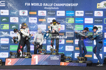 2024-03-31 - Driver Takamoto Katsuta And Co-DriverAaron Johnston And Drive Kalle Rovanpera And Co-Driver Jonne Halttunen And Driver Adrien Fourmaux And Co-Driver Alexandre Coria,The Final Podium Power Stage ,During Fia World Rally Championship Wrc Safari Rally Kenya 2024 31 March, Naivasha, Kenya - FIA WORLD RALLY CHAMPIONSHIP WRC  SAFARI RALLY KENYA 2024  - RALLY - MOTORS