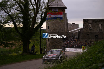 2024-04-20 - The Driver Elfyn Evans And Co-Driver Scott Martin Of The Team Toyota Gazoo Racing Wrt, Toyota Gr Yaris Rally1 Hybrid ,They Face The 2nd, Day Of The Race ,During Fia World Rally Championship Wrc Rally Croatia 2024 20 April , Zagreb - FIA WORLD RALLY CHAMPIONSHIP WRC RALLY CROATIA  2024 - RALLY - MOTORS