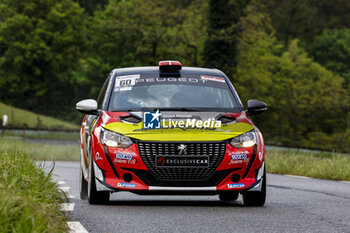 2024-04-18 - 60 LEUTENBERGER MADSEN, Jacob NEDERGAAD Line Surland, Peugeot 208 GT Line, action during the Rallye Rhône Charbonnières 2024, 2nd round of the Championnat de France des Rallyes 2024, from April 18 to 20 in Charbonnières-les-Bains, France - AUTO - RALLYE RHONE CHARBONNIERES 2024 - RALLY - MOTORS