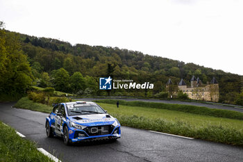 2024-04-18 - 05 MARGAILLAN Hugo, SILVESTRE Corentin, Huyndai I20N, action during the Rallye Rhône Charbonnières 2024, 2nd round of the Championnat de France des Rallyes 2024, from April 18 to 20 in Charbonnières-les-Bains, France - AUTO - RALLYE RHONE CHARBONNIERES 2024 - RALLY - MOTORS