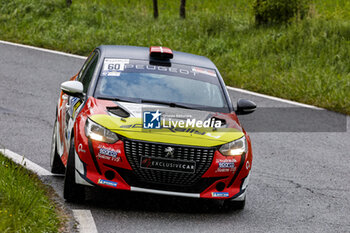 2024-04-18 - 60 LEUTENBERGER MADSEN, Jacob NEDERGAAD Line Surland, Peugeot 208 GT Line, action during the Rallye Rhône Charbonnières 2024, 2nd round of the Championnat de France des Rallyes 2024, from April 18 to 20 in Charbonnières-les-Bains, France - AUTO - RALLYE RHONE CHARBONNIERES 2024 - RALLY - MOTORS
