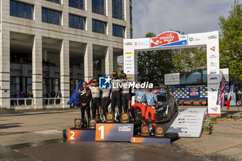 2024-04-21 - OGIER Sebastien, Toyota GR Yaris Rally1, portrait, NEUVILLE Thierry, Hyundai I20 Rally1, portrait, EVANS Elfyn, Toyota GR Yaris Rally1, portrait, podium, portrait during the Croatia Rally 2024, 4th round of the 2024 WRC World Rally Car Championship, from April 18 to 21, 2024 at Zagreb, Croatia - AUTO - WRC - CROATIA RALLY 2024 - RALLY - MOTORS