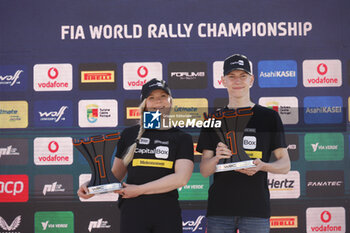 2024-05-12 - 24 PAJARI Sami, MALKONEN Enni, Toyota Yaris Rally2, podium, portrait Matosinhos during the Rally de Portugal 2024, 5th round of the 2024 WRC World Rally Car Championship, from May 9 to 12, 2024 at Matoshinhos, Portugal - AUTO - WRC - RALLY DE PORTUGAL 2024 - RALLY - MOTORS