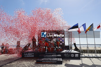 2024-05-12 - 17 OGIER Sebastien, LANDAIS Vincent, Toyota GR Yaris Rally1, 08 TANAK Ott, JARVEOJA Martin, Hyundai I20 Rally1, 11 NEUVILLE Thierry, WYDAEGHE Martijn, Hyundai I20 Rally1, podium, portrait Matosinhos during the Rally de Portugal 2024, 5th round of the 2024 WRC World Rally Car Championship, from May 9 to 12, 2024 at Matoshinhos, Portugal - AUTO - WRC - RALLY DE PORTUGAL 2024 - RALLY - MOTORS