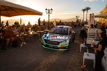 2024-05-30 - The driver Pierre-Louis LOUBET and is co-driver Loris PASCAUD on Skoda Fabia RS during the city parade of WRC Rally Italia Sardegna 2024 - WRC - RALLY D'ITALIA SARDEGNA - RALLY - MOTORS