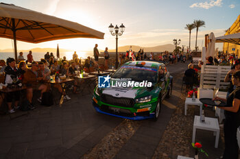 2024-05-30 - The driver Joshua MCERLEAN and is co-driver James FULTON on Skoda Fabia RS during the city parade of WRC Rally Italia Sardegna 2024 - WRC - RALLY D'ITALIA SARDEGNA - RALLY - MOTORS