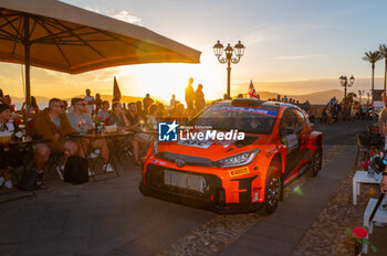 2024-05-30 - The driver Georg LINNAMAE and is co-driver James MORGAN on Toyota GR Yaris during the city parade of WRC Rally Italia Sardegna 2024 - WRC - RALLY D'ITALIA SARDEGNA - RALLY - MOTORS