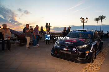 2024-05-30 - The driver Takamoto KATSUTA and is co-driver Aaron JOHNSTON on Toyota GR Yaris Rally1 during the city parade of WRC Rally Italia Sardegna 2024 - WRC - RALLY D'ITALIA SARDEGNA - RALLY - MOTORS