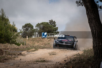 2024-05-31 - The driver Sebastien OGIER and is co-driver Vincent LANDAIS on Toyota GR Yaris Rally1 in action during Day 1 of Rally Italia Sardegna 2024 - WRC - RALLY D'ITALIA SARDEGNA - RALLY - MOTORS