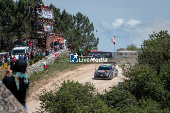 2024-06-01 - The driver Elfyn EVANS and is co-driver Scott MARTIN on Toyota GR Yaris Rally1 in action during Day 2 of Rally Italia Sardegna 2024 - WRC - RALLY D'ITALIA SARDEGNA - RALLY - MOTORS