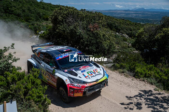 2024-06-01 - The driver Jan SOLANS and is co-driver Rodrigo SANJUAN on Toyota GR Yaris in action during Day 2 of Rally Italia Sardegna 2024 - WRC - RALLY D'ITALIA SARDEGNA - RALLY - MOTORS