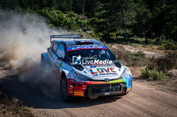 2024-06-01 - The driver Jan SOLANS and is co-driver Rodrigo SANJUAN on Toyota GR Yaris in action during Day 2 of Rally Italia Sardegna 2024 - WRC - RALLY D'ITALIA SARDEGNA - RALLY - MOTORS