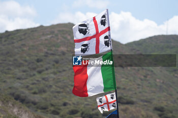 2024-06-02 - Italian and Sardinian flag at Rally Italia Sardegna 2024 - WRC - RALLY D'ITALIA SARDEGNA - RALLY - MOTORS