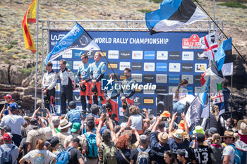 2024-06-02 - Sebastien OGIER ,Vincent LANDAIS,Ott TANAK,Martin JARVEOJA,Daniel SORDO,Candido CARRERA celebrating a podium of Rally Italia Sardegna 2024 - WRC - RALLY D'ITALIA SARDEGNA - RALLY - MOTORS