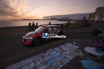 2024-05-30 - The Driver Dani Sordo And Co-Driver Carrera Candido Of The Team Hyundai Shell Mobis World Rally Team,Hyundaii20 N Rally1 Hybrid ,Ceremonial Start In Alghero During Fia World Rally Championship Wrc Rally Italia Sardegna 2024 30 May , Alghero Italy - FIA WORLD RALLY CHAMPIONSHIP WRC RALLY ITALIA SARDEGNA 2024  - RALLY - MOTORS