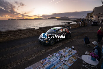 2024-05-30 - The Driver Elfyn Evans And Co-Driver Scott Martin Of The Team Toyota Gazoo Racing Wrt, Toyota Gr Yaris Rally1 Hybrid ,Ceremonial Start In Alghero During Fia World Rally Championship Wrc Rally Italia Sardegna 2024 30 May , Alghero Italy - FIA WORLD RALLY CHAMPIONSHIP WRC RALLY ITALIA SARDEGNA 2024  - RALLY - MOTORS