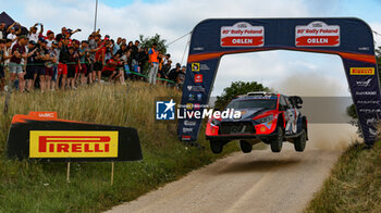 2024-06-29 - The Driver Ott Tanak And Co-Driver Martin Jarveoja Of The Hyundai Shell Mobis World Rally Team, Hyundaii20 N Rally1 Hybrid, They Face The 3rd , Of The Race, During Fia World Rally Championship Wrc Orlen 80Th Rally Poland 2024 ,29 June,Mikolajki Poland - FIA WORLD RALLY CHAMPIONSHIP WRC ORLEN 80TH RALLY POLAND 2024 - RALLY - MOTORS