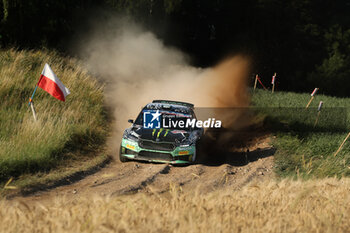 2024-06-29 - Drive Oliver Solber And Co-Driver Elliott Edmondson Of The Team Toksport Wrt 2 ,Skoda Fabia Rs Rally2,They Face The 3rd , Of The Race, During Fia World Rally Championship Wrc Orlen 80Th Rally Poland 2024 ,29 June,Mikolajki Poland - FIA WORLD RALLY CHAMPIONSHIP WRC ORLEN 80TH RALLY POLAND 2024 - RALLY - MOTORS