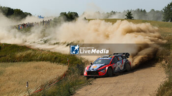 2024-06-30 - The Driver Ott Tanak And Co-Driver Martin Jarveoja Of The Hyundai Shell Mobis World Rally Team, Hyundaii20 N Rally1 Hybrid,They Face The 4th Of The Race, During Fia World Rally Championship Wrc Orlen 80Th Rally Poland 2024 ,30 June,Mikolajki Poland -  FIA WORLD RALLY CHAMPIONSHIP WRC ORLEN 80TH RALLY POLAND 2024 - RALLY - MOTORS