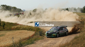 2024-06-30 - Drive Oliver Solber And Co-Driver Elliott Edmondson Of The Team Toksport Wrt 2 ,Skoda Fabia Rs Rally2,They Face The 4th Of The Race, During Fia World Rally Championship Wrc Orlen 80Th Rally Poland 2024 ,30 June,Mikolajki Poland -  FIA WORLD RALLY CHAMPIONSHIP WRC ORLEN 80TH RALLY POLAND 2024 - RALLY - MOTORS