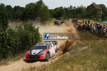 2024-06-30 - The Driver Ott Tanak And Co-Driver Martin Jarveoja Of The Hyundai Shell Mobis World Rally Team, Hyundaii20 N Rally1 Hybrid,They Face The 4th Of The Race, During Fia World Rally Championship Wrc Orlen 80Th Rally Poland 2024 ,30 June,Mikolajki Poland -  FIA WORLD RALLY CHAMPIONSHIP WRC ORLEN 80TH RALLY POLAND 2024 - RALLY - MOTORS