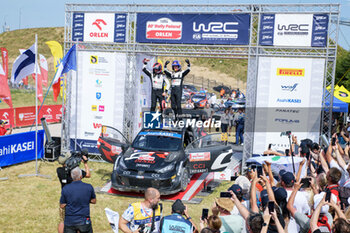 2024-06-30 - Drive Kalle Rovanpera And Co-Driver Jonne Halttunen Of The Team Toyota Gazoo Racing Wrt Are Driving The Toyota Gr Yaris Rally1 Hybrid ,Celebrating The Final Podium,During Fia World Rally Championship Wrc Orlen 80Th Rally Poland 2024 ,30 June,Mikolajki Poland -  FIA WORLD RALLY CHAMPIONSHIP WRC ORLEN 80TH RALLY POLAND 2024 - RALLY - MOTORS