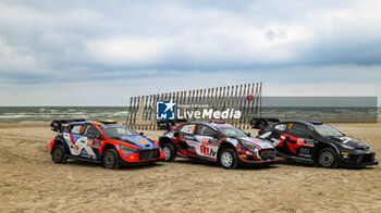 2024-07-18 - Family Photo Car Rally1 ,Hyundaii20 N Rally1 Hybrid And Ford Puma Rally1 Hybrid And Toyota Gr Yaris Rally1 Hybridin, Liepaja, During Fia World Rally Championship WRC Tet Rally Latvia 2024 18 July Riga Latvia - FIA WORLD RALLY CHAMPIONSHIP  WRC TET RALLY LATVIA 2024  - RALLY - MOTORS