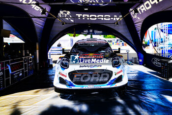 2024-07-18 - The Driver Adrien Fourmaux And Co-Driver Alexandre Coria Of The Team M-Sport Ford World Rally Team Ford Puma Rally1 Hybrid ,Service Park in Liepaja During Fia World Rally Championship WRC Tet Rally Latvia 2024 18 July Riga Latvia - FIA WORLD RALLY CHAMPIONSHIP  WRC TET RALLY LATVIA 2024  - RALLY - MOTORS