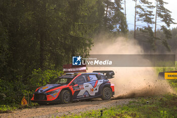 2024-07-18 - The Driver Ott Tanak And Co-Driver Martin Jarveoja Of The Hyundai Shell Mobis World Rally Team, Hyundaii20 N Rally1 Hybrid, They Face In Shakedown,During Fia World Rally Championship WRC Tet Rally Latvia 2024 18 July Riga Latvia - FIA WORLD RALLY CHAMPIONSHIP  WRC TET RALLY LATVIA 2024  - RALLY - MOTORS