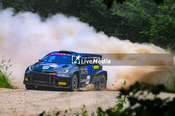 2024-07-19 - Drive Sami Pajari And Co-Driver Enni Malkonen Of The Teamprintsport Toyota Gr Yaris Rally2 ,Face The 1st, Of The Race, During Fia World Rally Championship WRC Tet Rally Latvia 2024 19 July Riga Latvia - FIA WORLD RALLY CHAMPIONSHIP  WRC TET RALLY LATVIA 2024 - RALLY - MOTORS