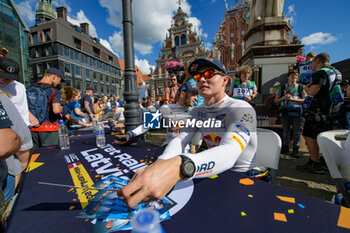 2024-07-19 - The Driver Adrien Fourmaux And Co-Driver Alexandre Coria Of The Team M-Sport Ford World Rally Team Ford Puma Rally1 Hybrid,They Face Autograph Session In Riga ,During Fia World Rally Championship WRC Tet Rally Latvia 2024 19 July Riga Latvia - FIA WORLD RALLY CHAMPIONSHIP  WRC TET RALLY LATVIA 2024 - RALLY - MOTORS