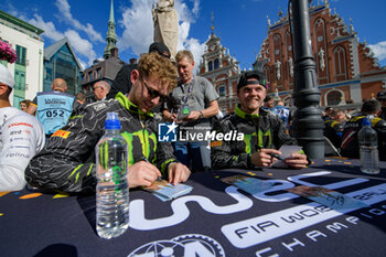 2024-07-19 - Drive Oliver Solber And Co-Driver Elliott Edmondson Of The Team Toksport Wrt 2 ,Skoda Fabia Rs Rally2,They Face Autograph Session In Riga ,During Fia World Rally Championship WRC Tet Rally Latvia 2024 19 July Riga Latvia - FIA WORLD RALLY CHAMPIONSHIP  WRC TET RALLY LATVIA 2024 - RALLY - MOTORS