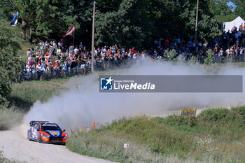 2024-07-20 - The Driver Ott Tanak And Co-Driver Martin Jarveoja Of The Hyundai Shell Mobis World Rally Team, Hyundaii20 N Rally1 Hybrid,They Face The 2nd Of The Race, During Fia World Rally Championship WRC Tet Rally Latvia 2024 20 July Riga Latvia - FIA WORLD RALLY CHAMPIONSHIP  WRC TET RALLY LATVIA 2024 - RALLY - MOTORS