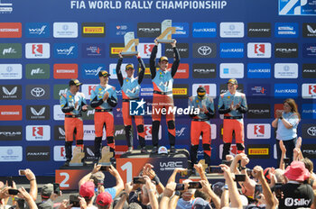 08/09/2024 - Driver Dani Sordo And Co-Driver Carrera Candido And Driver Thierry Neuville And Co-Driver Martijn Wydaeghe And Driver Ott Tanak And Co-Driver Martin Jarveoja,Celebrating The Podium Power Stage, During Fia World Rally Championship Wrc Eko Acropolis Rally Greece 2024 08 Sept Lamia , Greece -  FIA WORLD RALLY CHAMPIONSHIP WRC EKO ACROPOLIS RALLY GREECE  2024  - RALLY - MOTORI