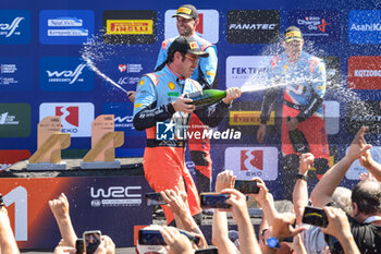 08/09/2024 - Driver Thierry Neuville And Co-Driver Martijn Wydaeghe Of The Team Hyundai Shell Mobis World Rally Team,Hyundai I20 N Rally1 Hybrid Celebrating The Podium Power Stage, During Fia World Rally Championship Wrc Eko Acropolis Rally Greece 2024 08 Sept Lamia , Greece -  FIA WORLD RALLY CHAMPIONSHIP WRC EKO ACROPOLIS RALLY GREECE  2024  - RALLY - MOTORI