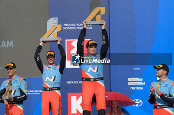 08/09/2024 - Driver Thierry Neuville And Co-Driver Martijn Wydaeghe Of The Team Hyundai Shell Mobis World Rally Team,Hyundai I20 N Rally1 Hybrid,Celebrating The Final Podium In Lamia,During Fia World Rally Championship Wrc Eko Acropolis Rally Greece 2024 08 Sept Lamia , Greece -  FIA WORLD RALLY CHAMPIONSHIP WRC EKO ACROPOLIS RALLY GREECE  2024  - RALLY - MOTORI